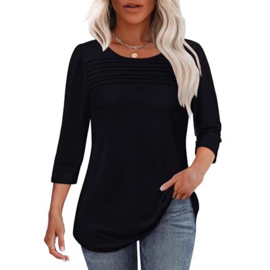 TESSARA™ – Casual Lente Top met Plooien