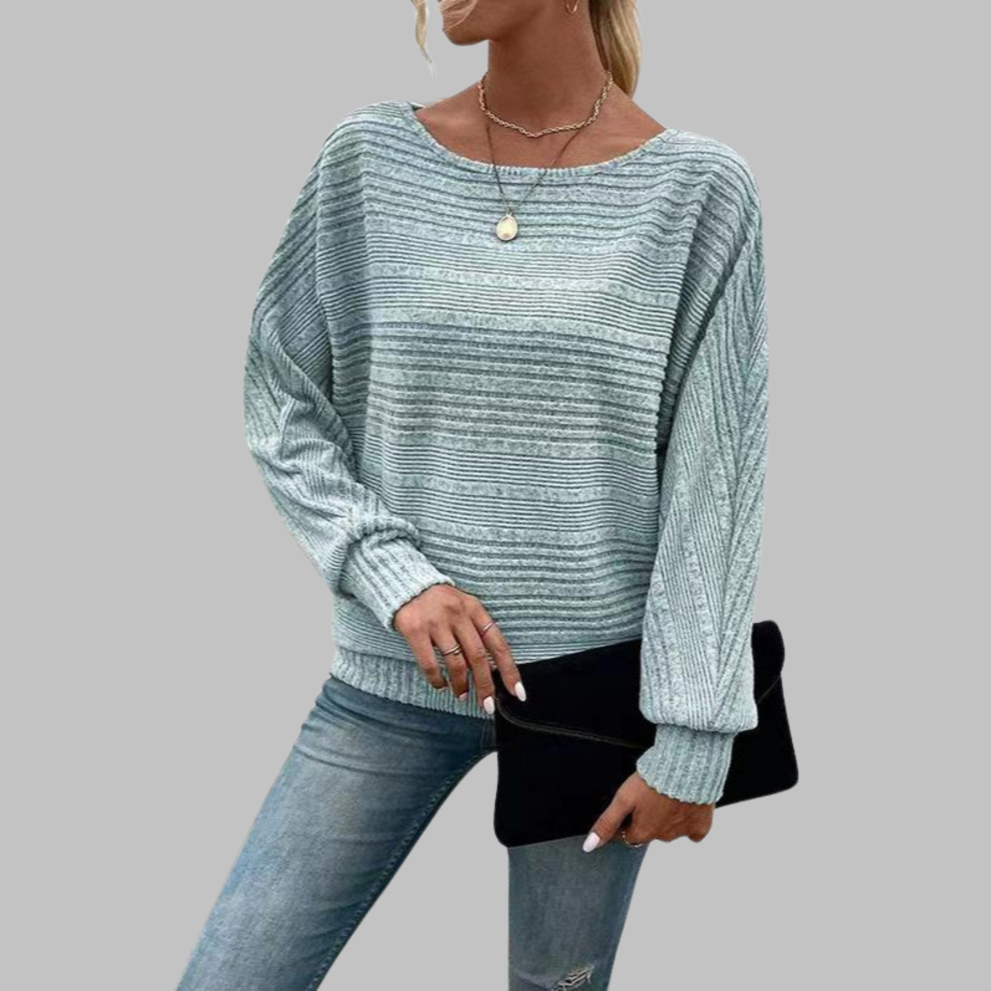 PERLITA™ - Casual top met ronde hals en lange mouwen