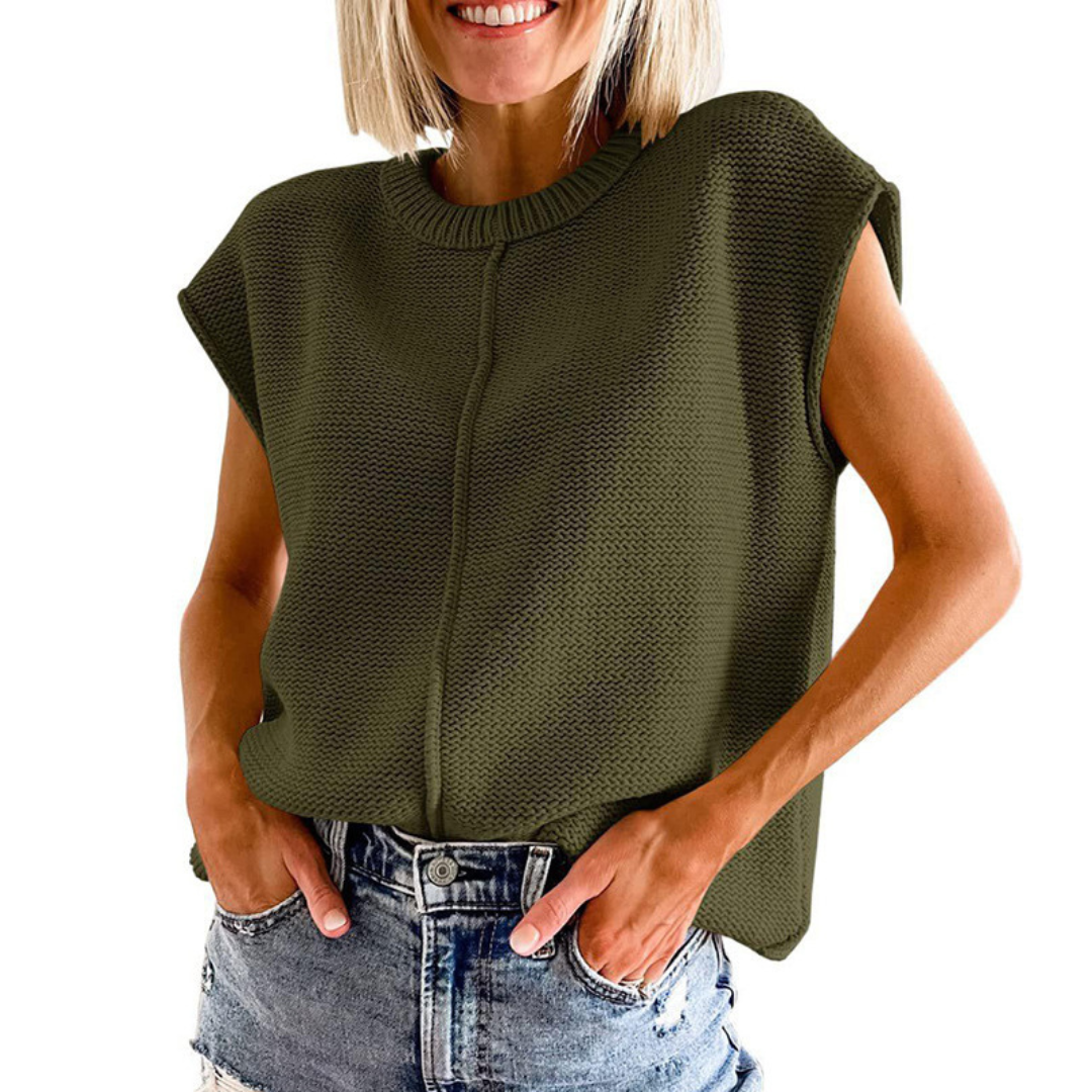 MAISIE™ - Minimalistische casual mouwloze top met ronde hals