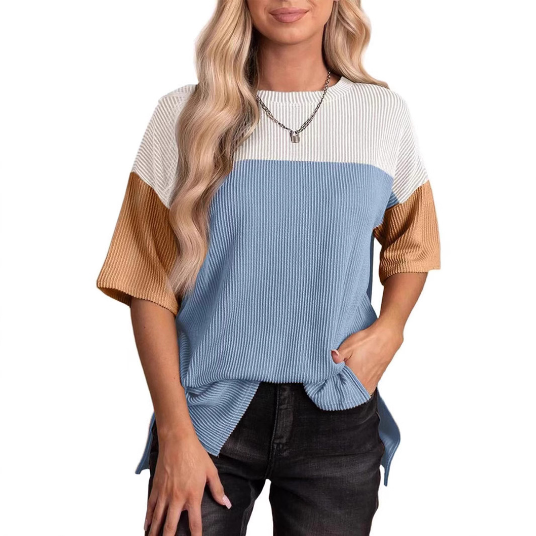 BRYNLUE™ – Casual Zomer Top met Ruime Pasvorm en Strepen