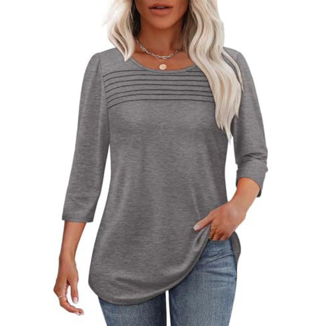 TESSARA™ – Casual Lente Top met Plooien