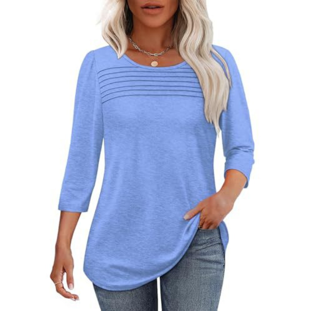 TESSARA™ – Casual Lente Top met Plooien