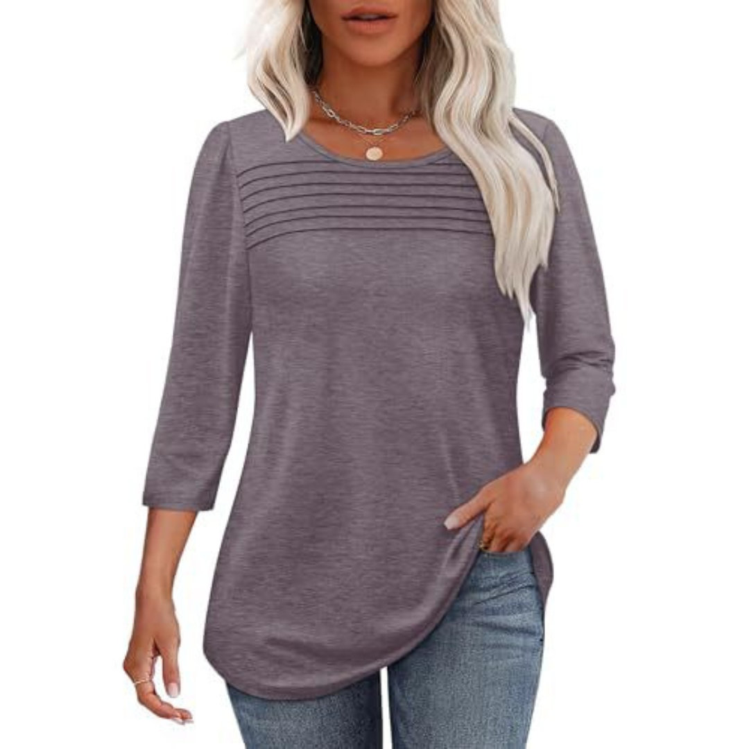 TESSARA™ – Casual Lente Top met Plooien