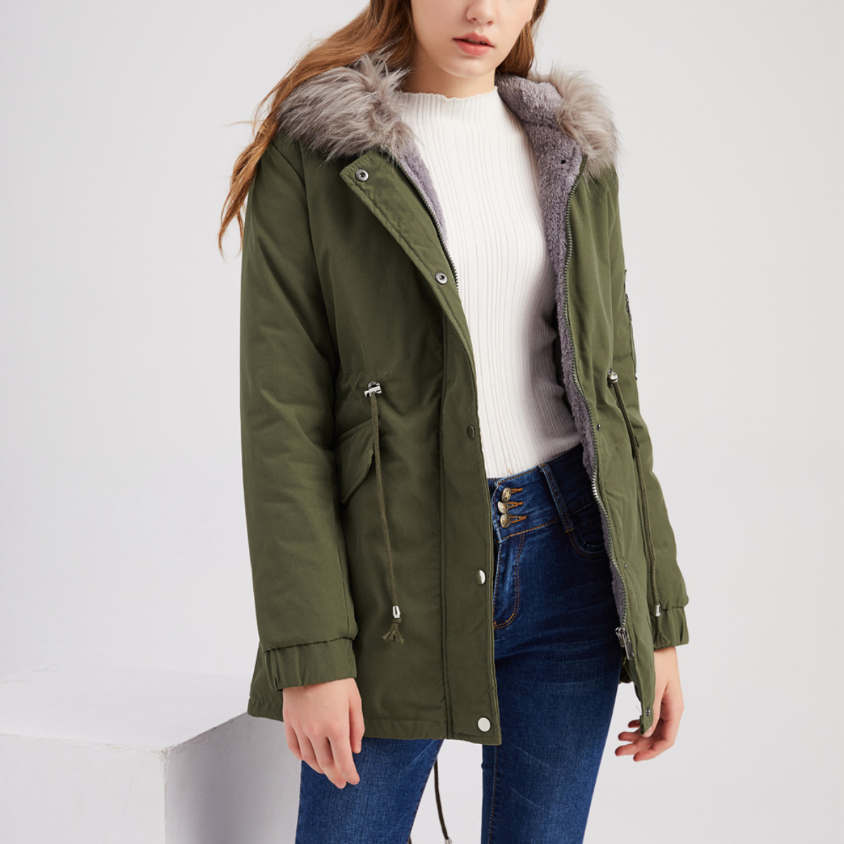 MARINA™ | Parka en Warme Velours met Afwerkingen