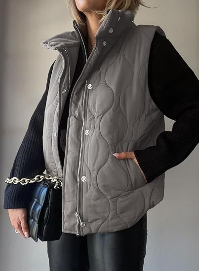 PAMMY™ - Klassieke Gevoerde Gilet Met Knopen en Rits met Kraag