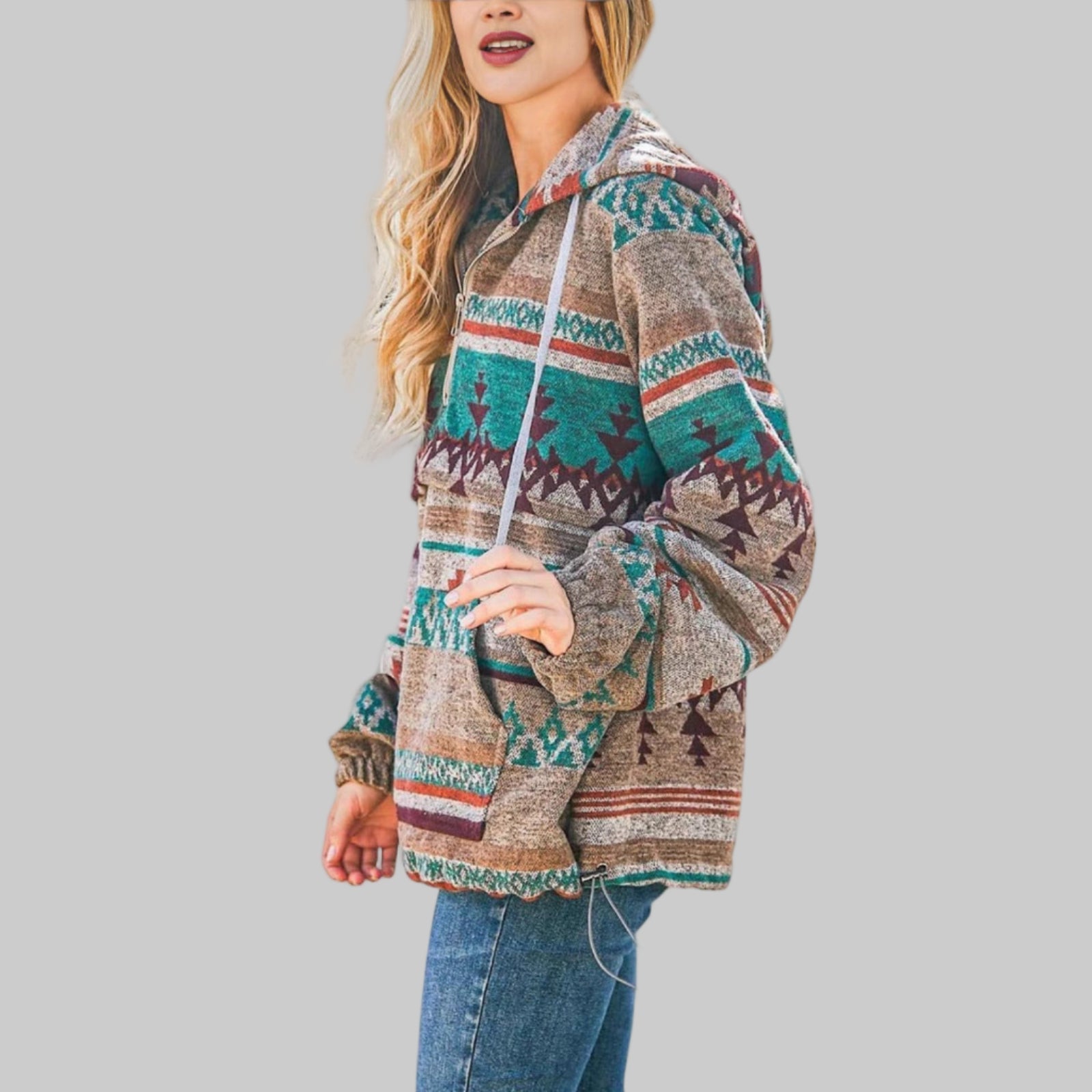 SAKU™ - Overmaatse en comfortabele hoodie met rits en lange mouwen