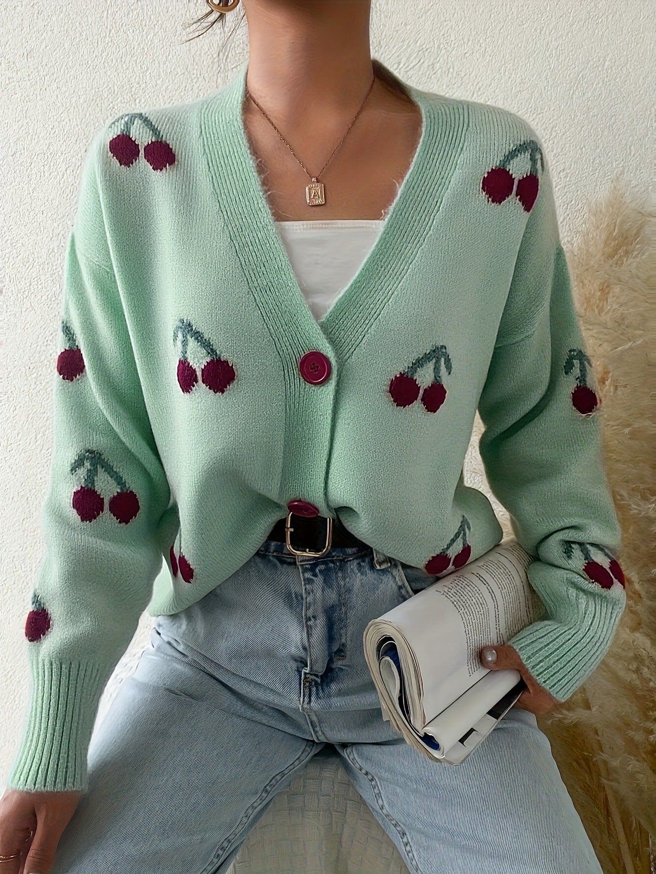 RAINA™ - Chique Cardigan met Knopen en Lange Mouwen