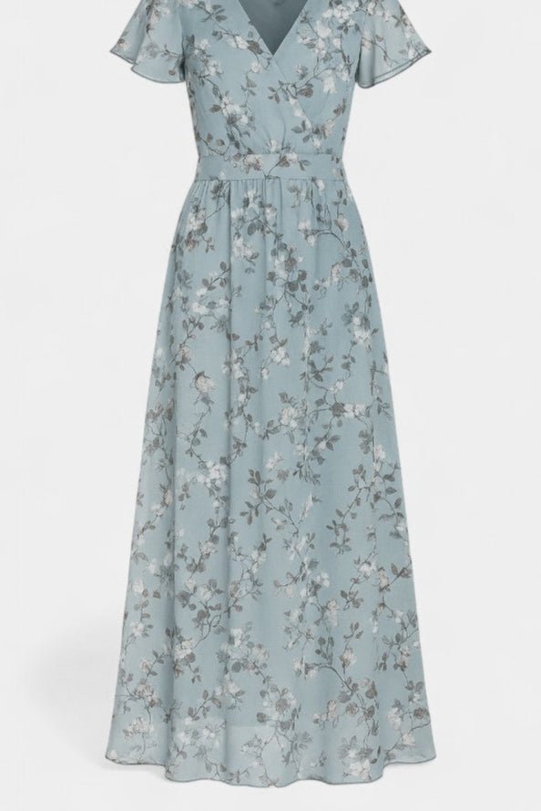 Amara | Maxi Jurk met Bloemenprint en Volants