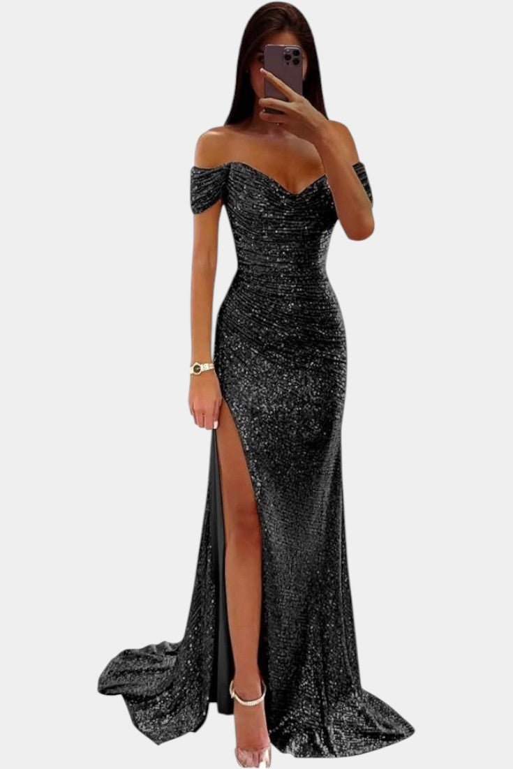 Ariel | Glinsterende zeemeerminnenjurk met een diepe halslijn