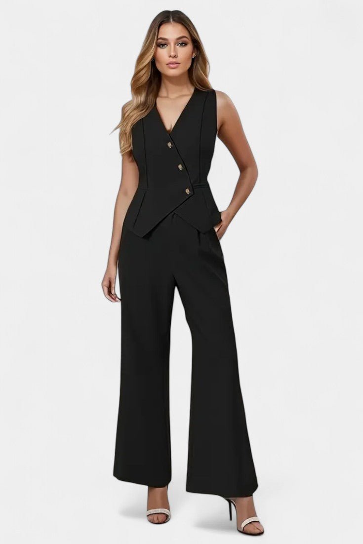 Heskia | Set Mouwloos Gilet & Wijde Broeken