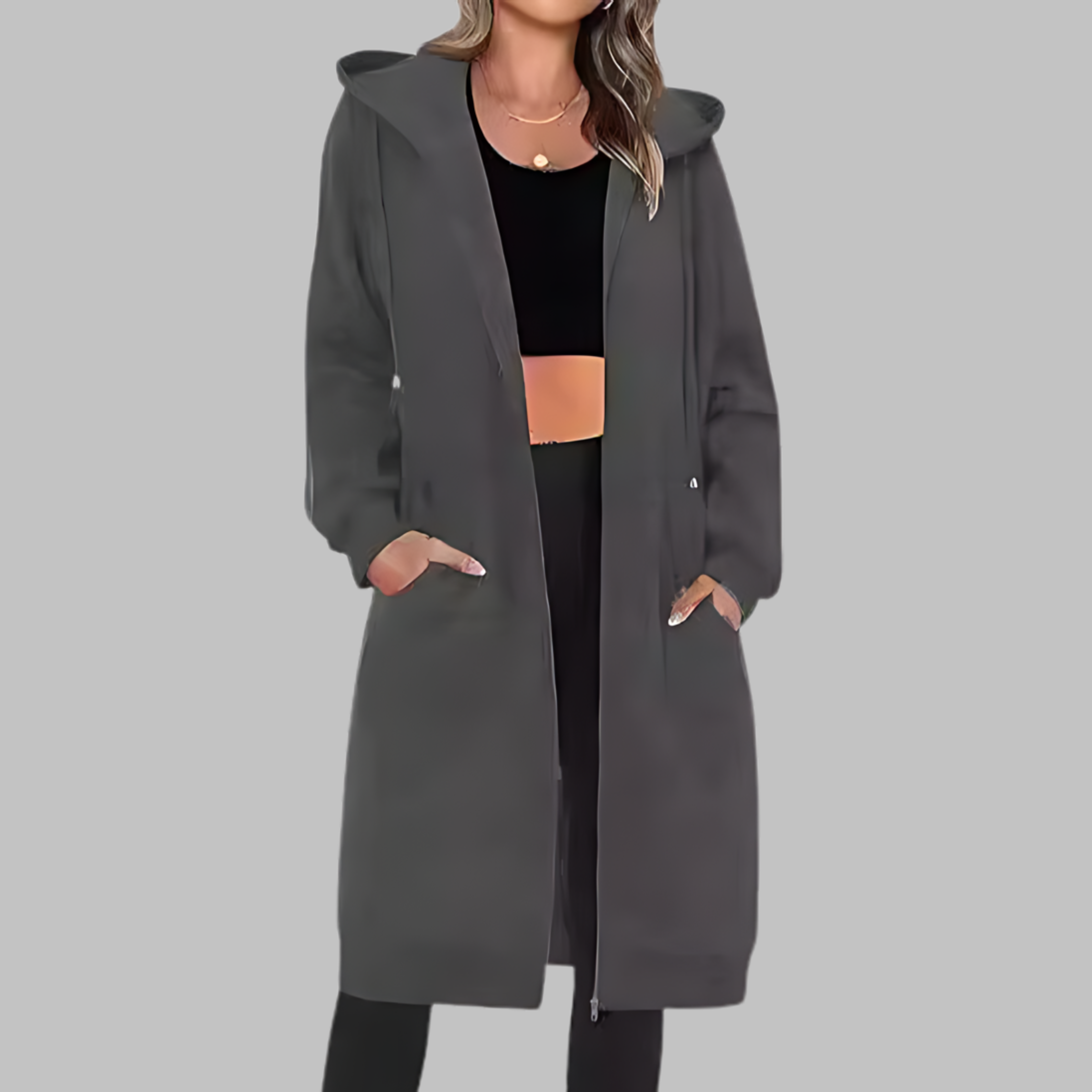 TIOMARA™ - Lange oversized jas met ritssluiting