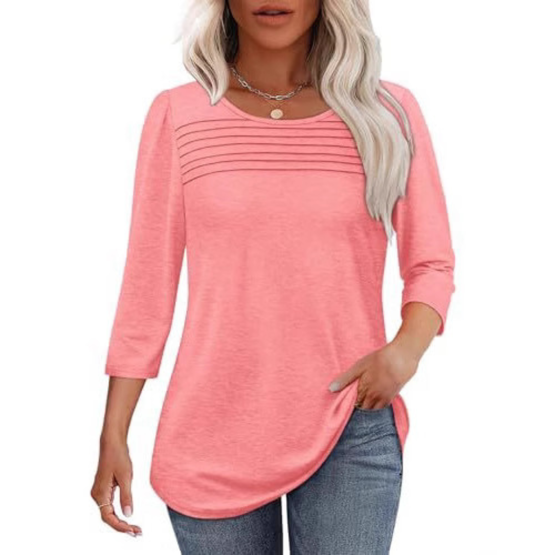 TESSARA™ – Casual Lente Top met Plooien