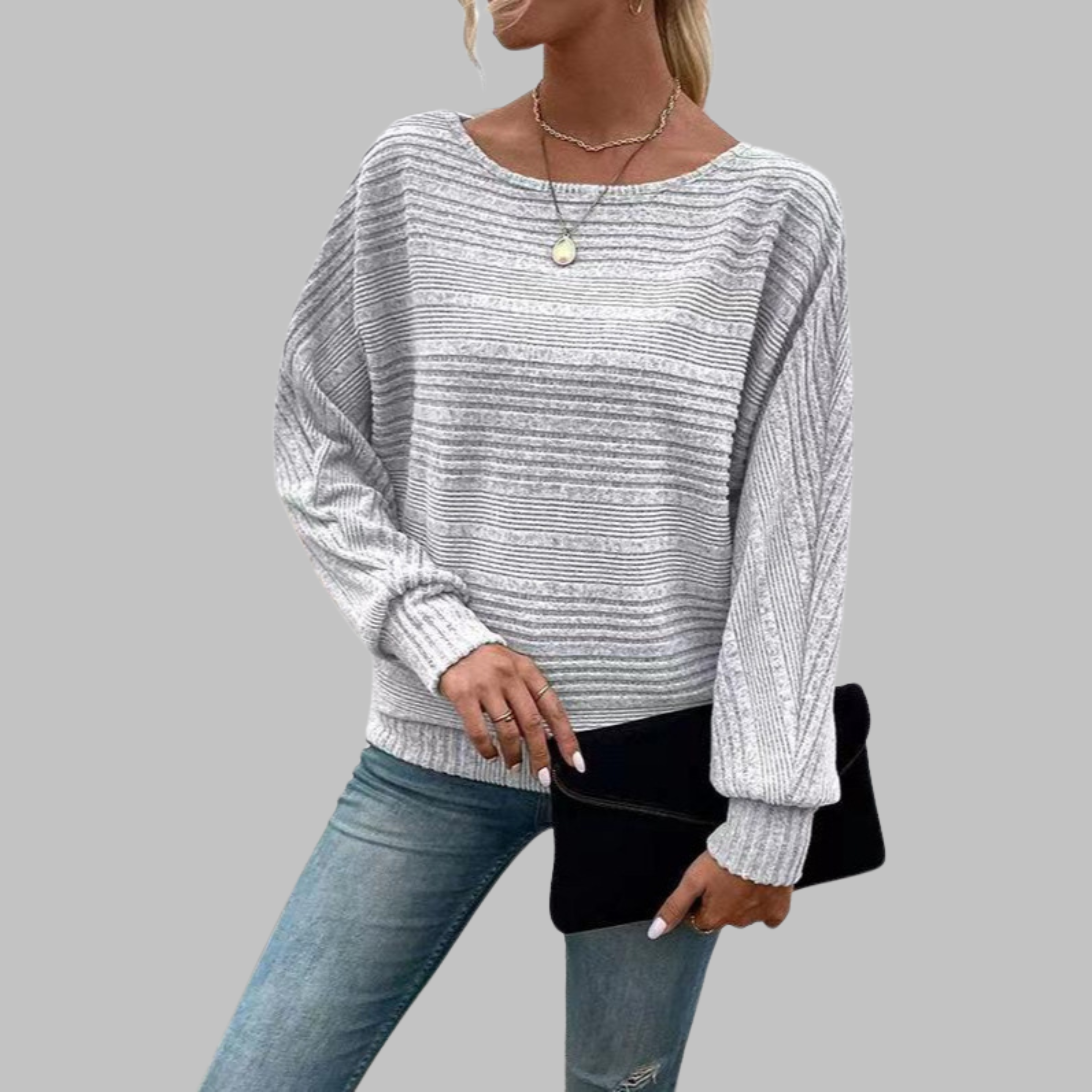 PERLITA™ - Casual top met ronde hals en lange mouwen