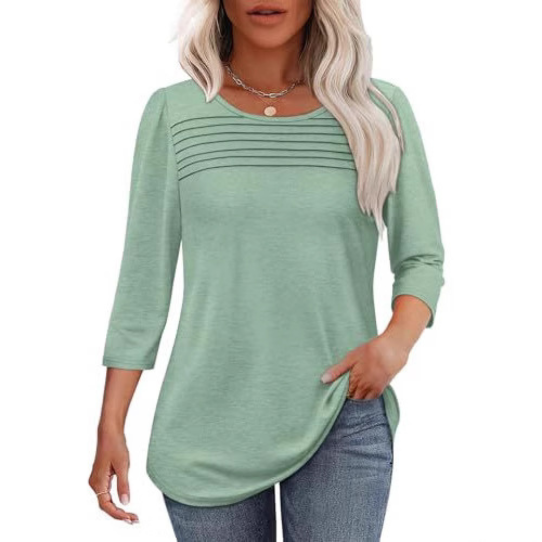 TESSARA™ – Casual Lente Top met Plooien