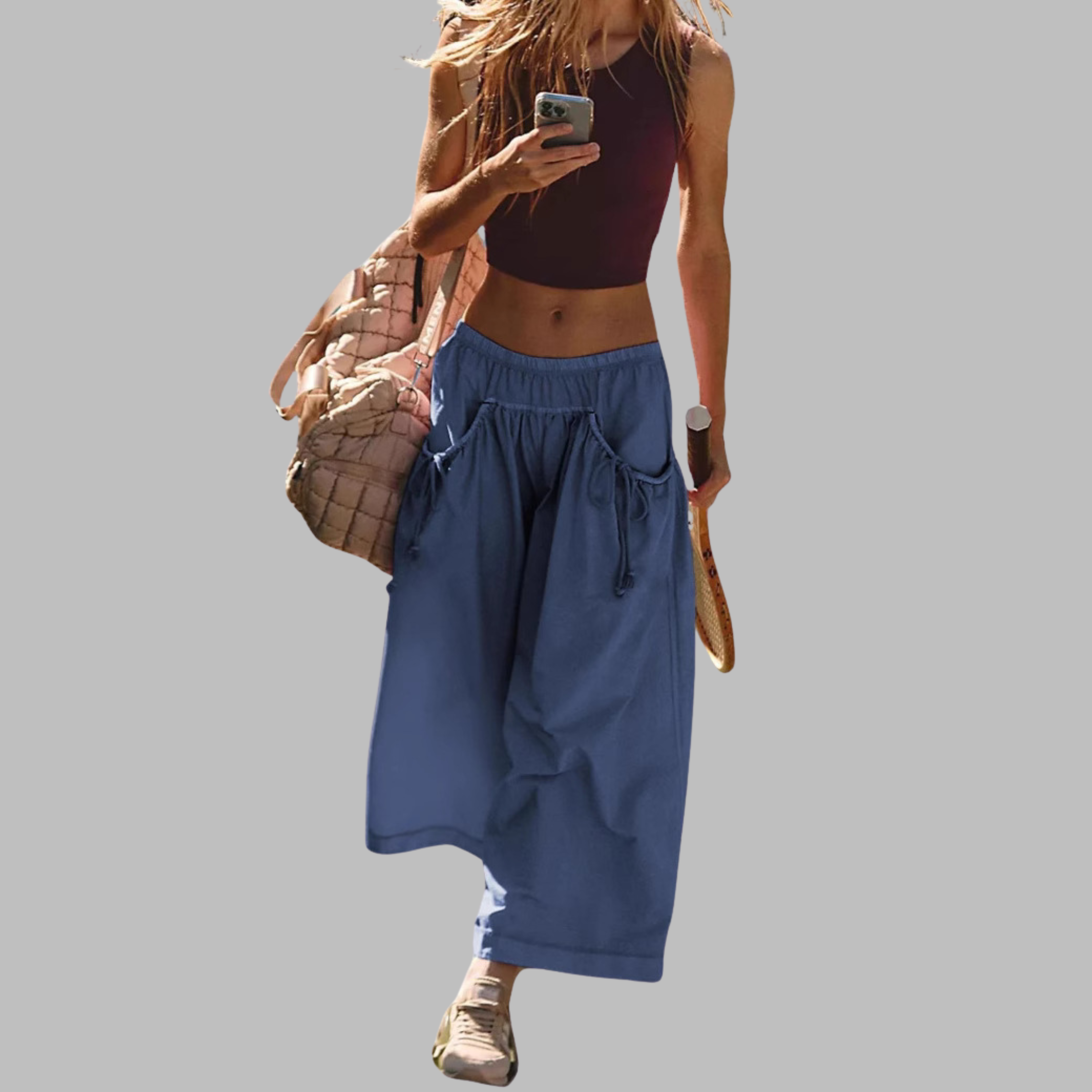 APPLE™ – Casual parachute cargo broeken met wijde pijpen