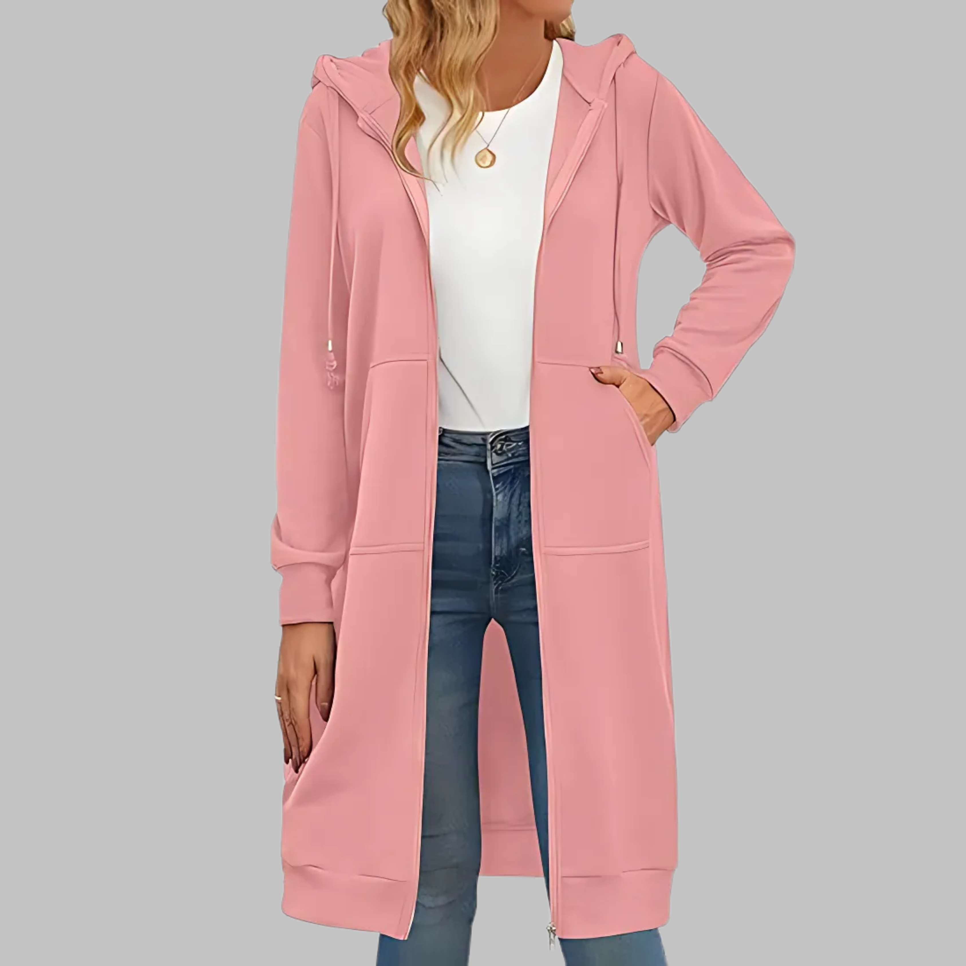 TIOMARA™ - Lange oversized jas met ritssluiting