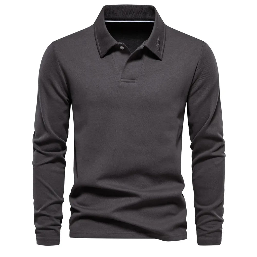Van Veen™ | Casual Polo Met Lange Mouwen