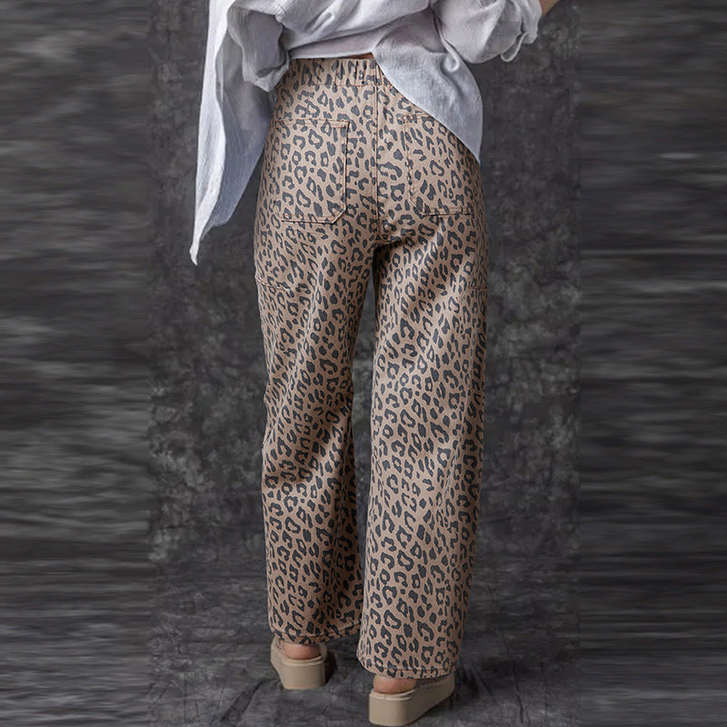 AJANA™ - Vintage wijde leopardbroek