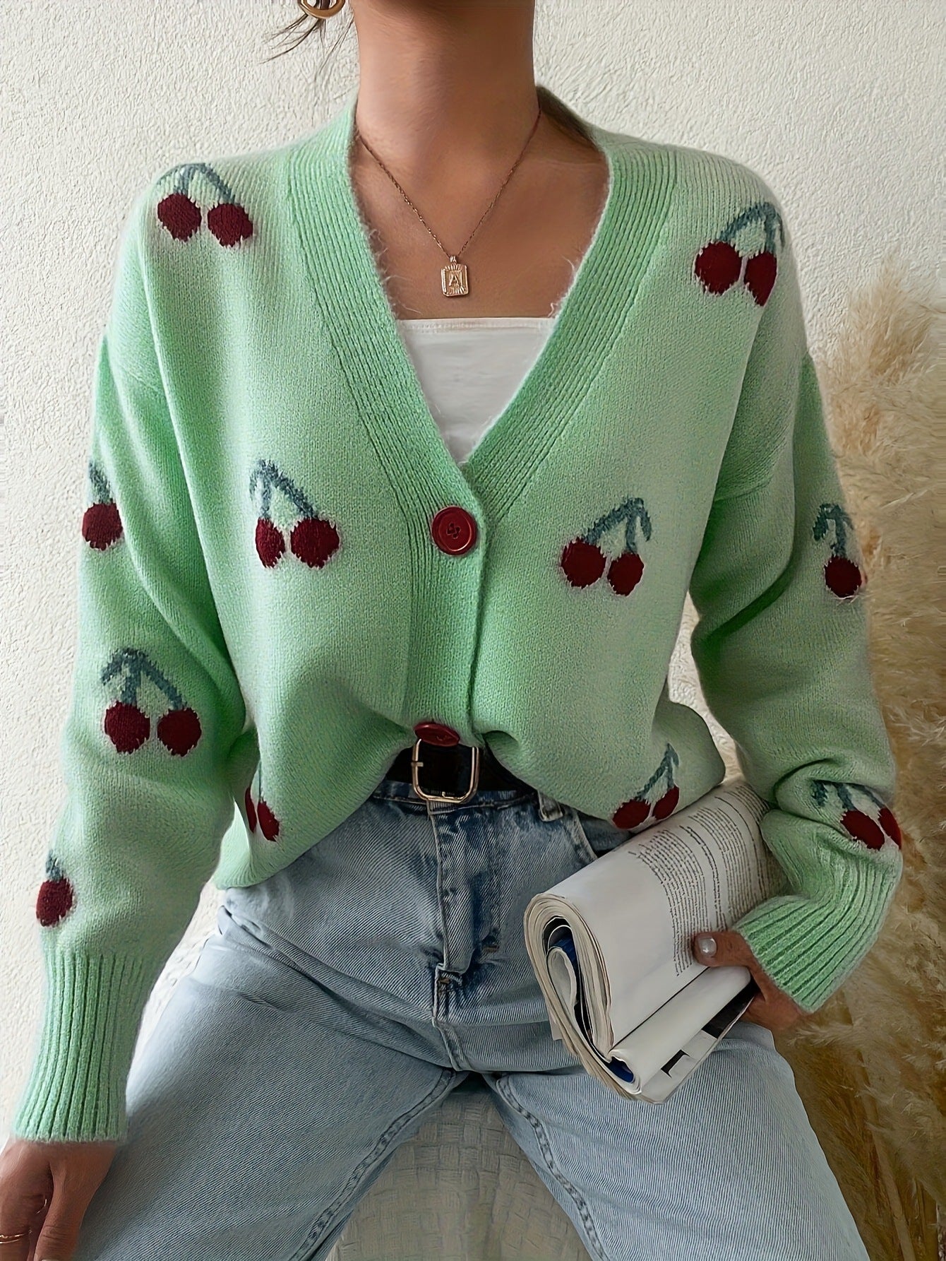 RAINA™ - Chique Cardigan met Knopen en Lange Mouwen