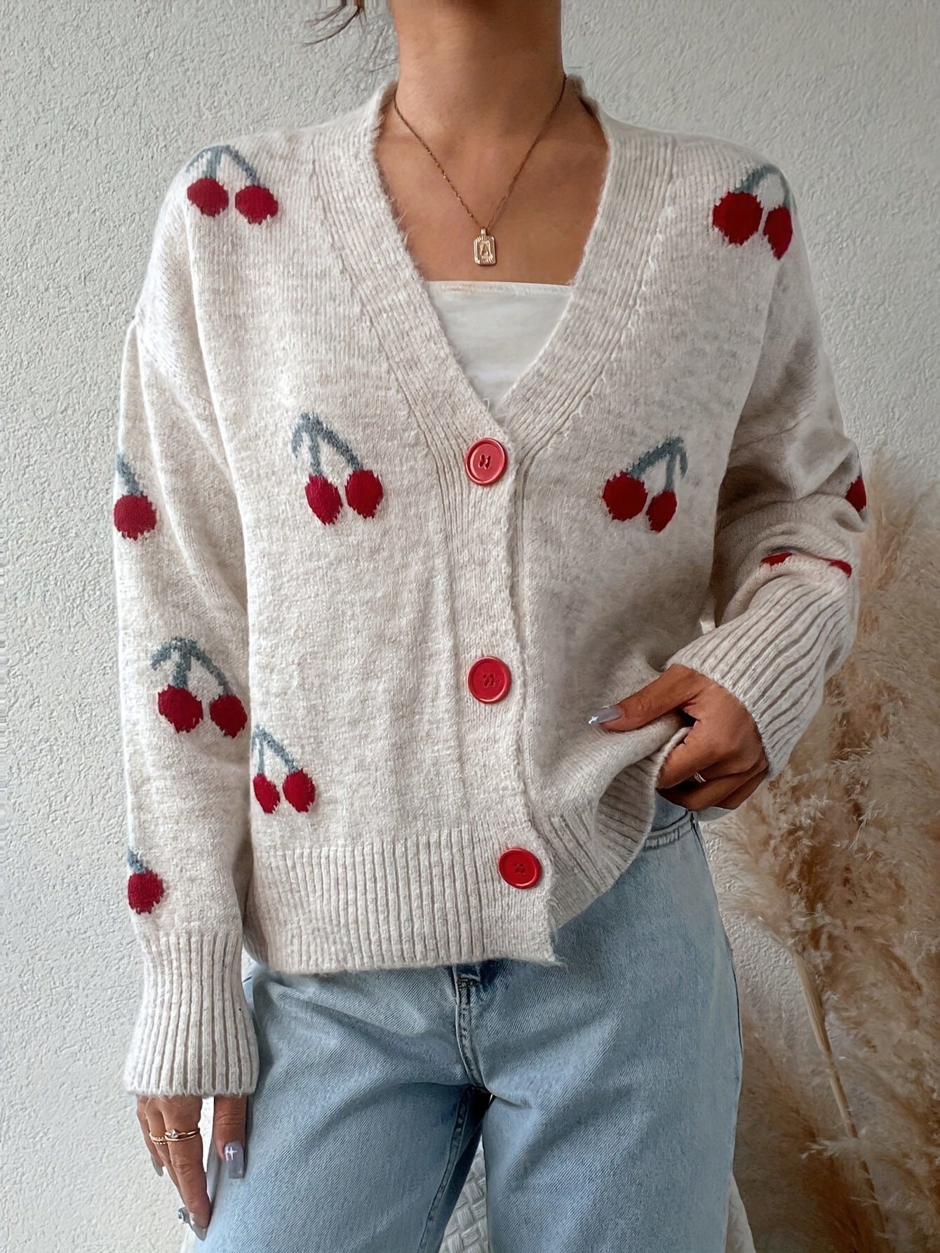 RAINA™ - Chique Cardigan met Knopen en Lange Mouwen