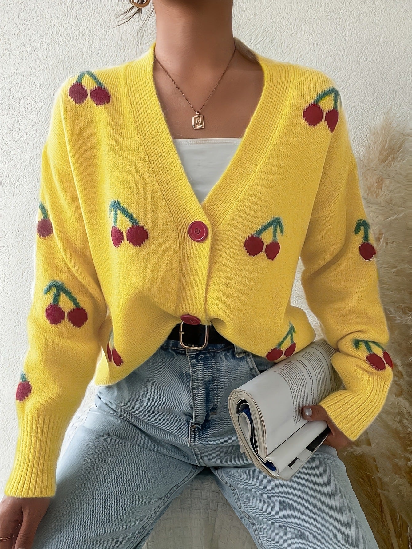 RAINA™ - Chique Cardigan met Knopen en Lange Mouwen