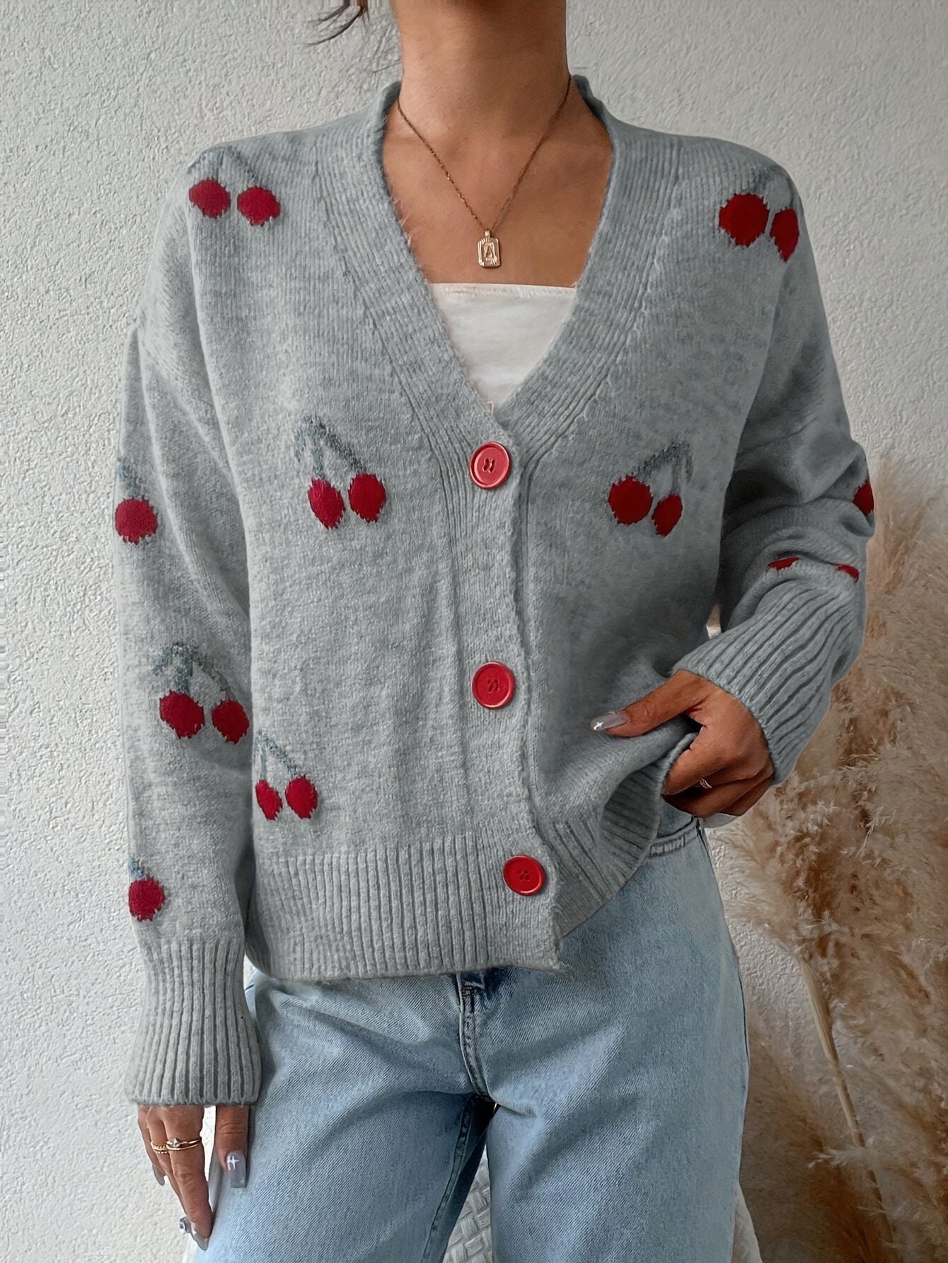 RAINA™ - Chique Cardigan met Knopen en Lange Mouwen