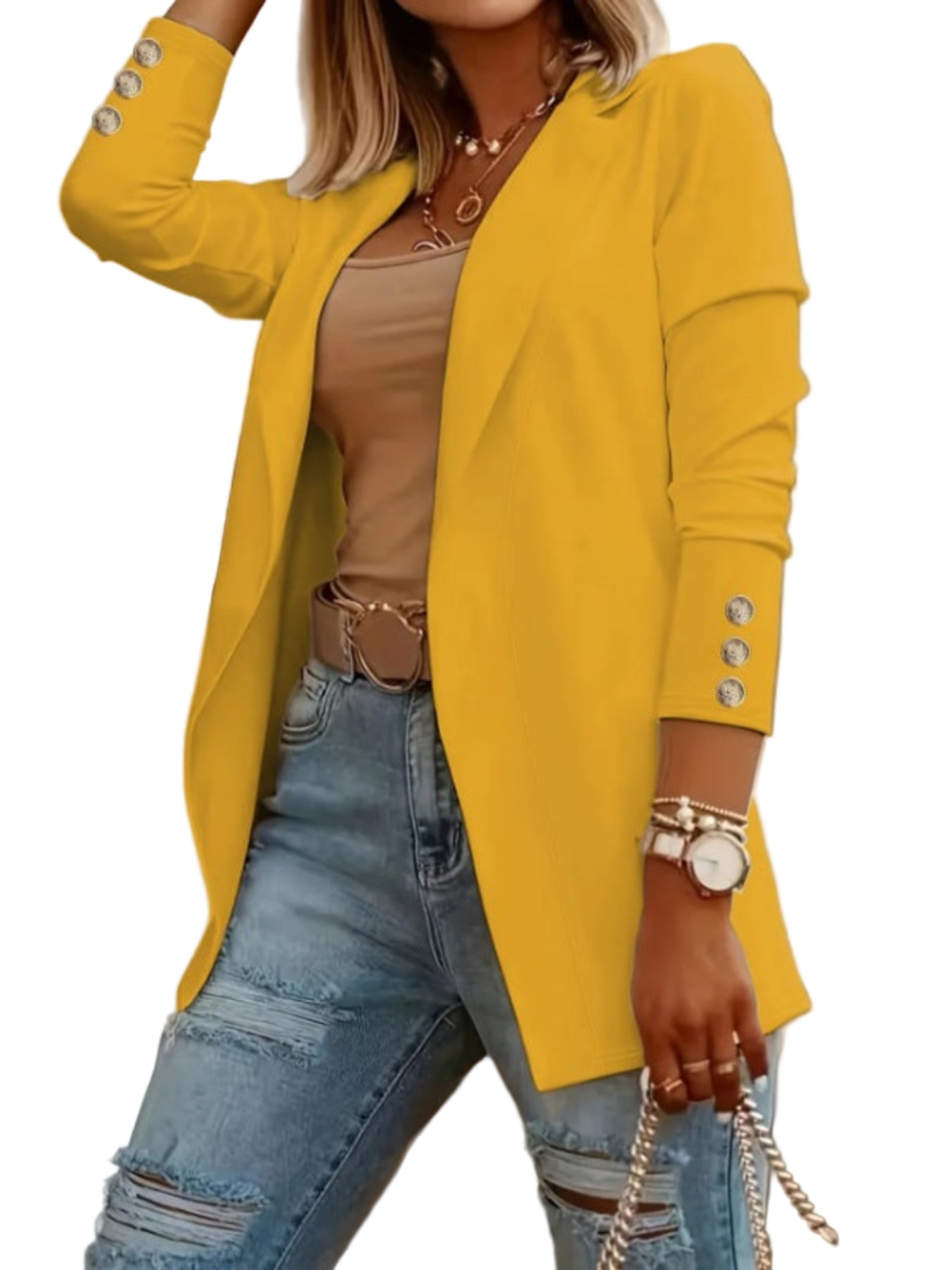 ODIN™ - Casual blazer met lange mouwen en een voorkantopening