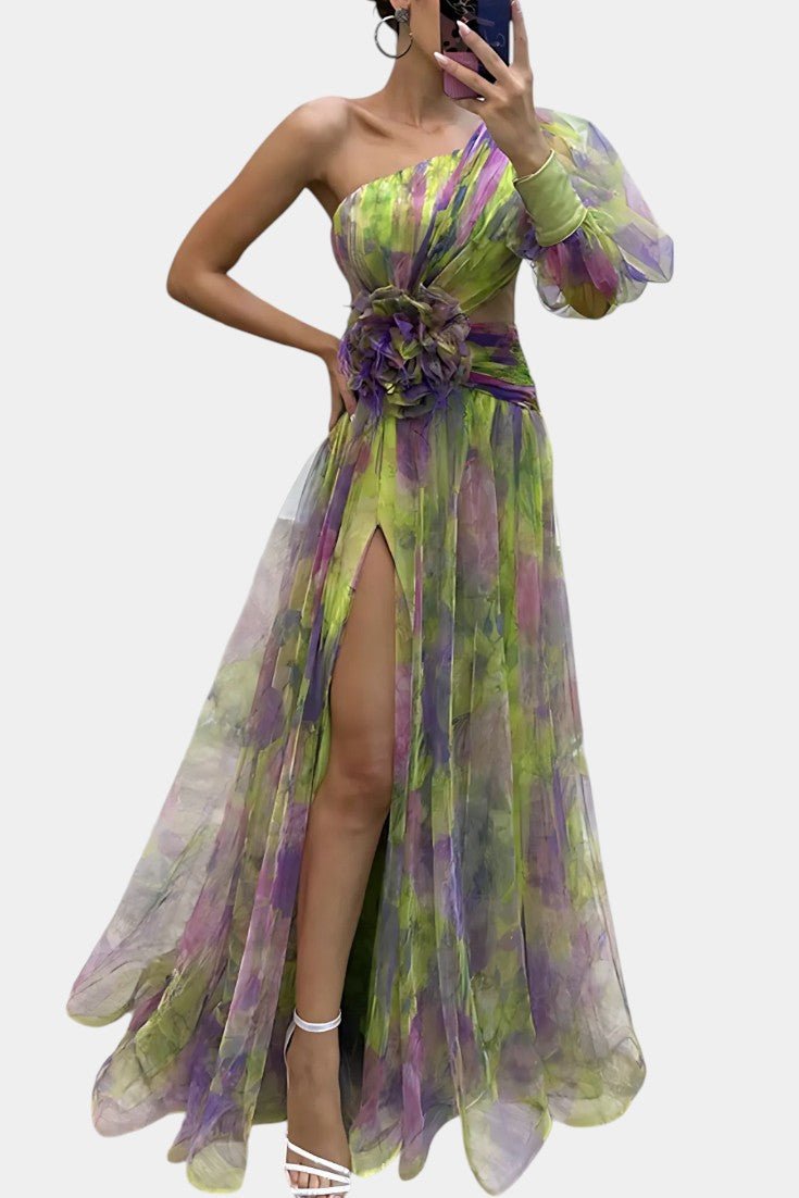 Amelie | Asymmetrische Maxi Jurk met Één Schouder