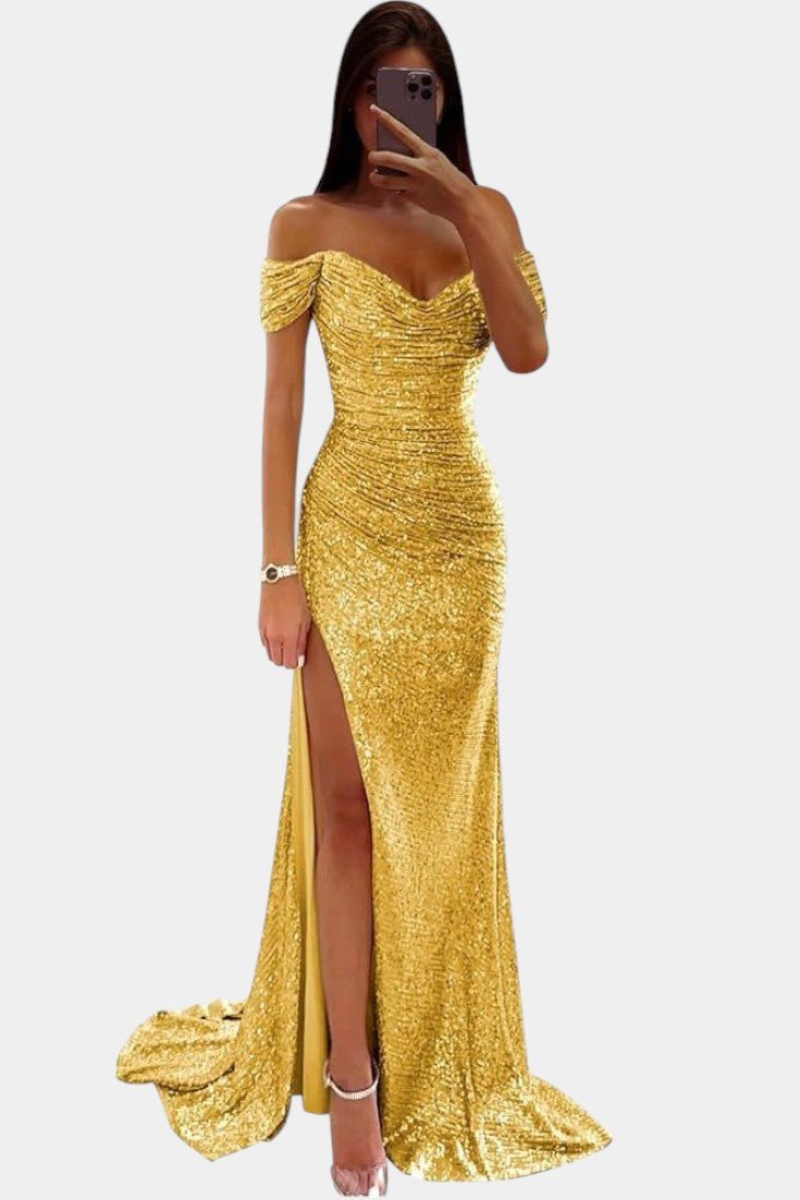 Ariel | Glinsterende zeemeerminnenjurk met een diepe halslijn