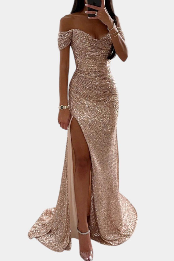 Ariel | Glinsterende zeemeerminnenjurk met een diepe halslijn