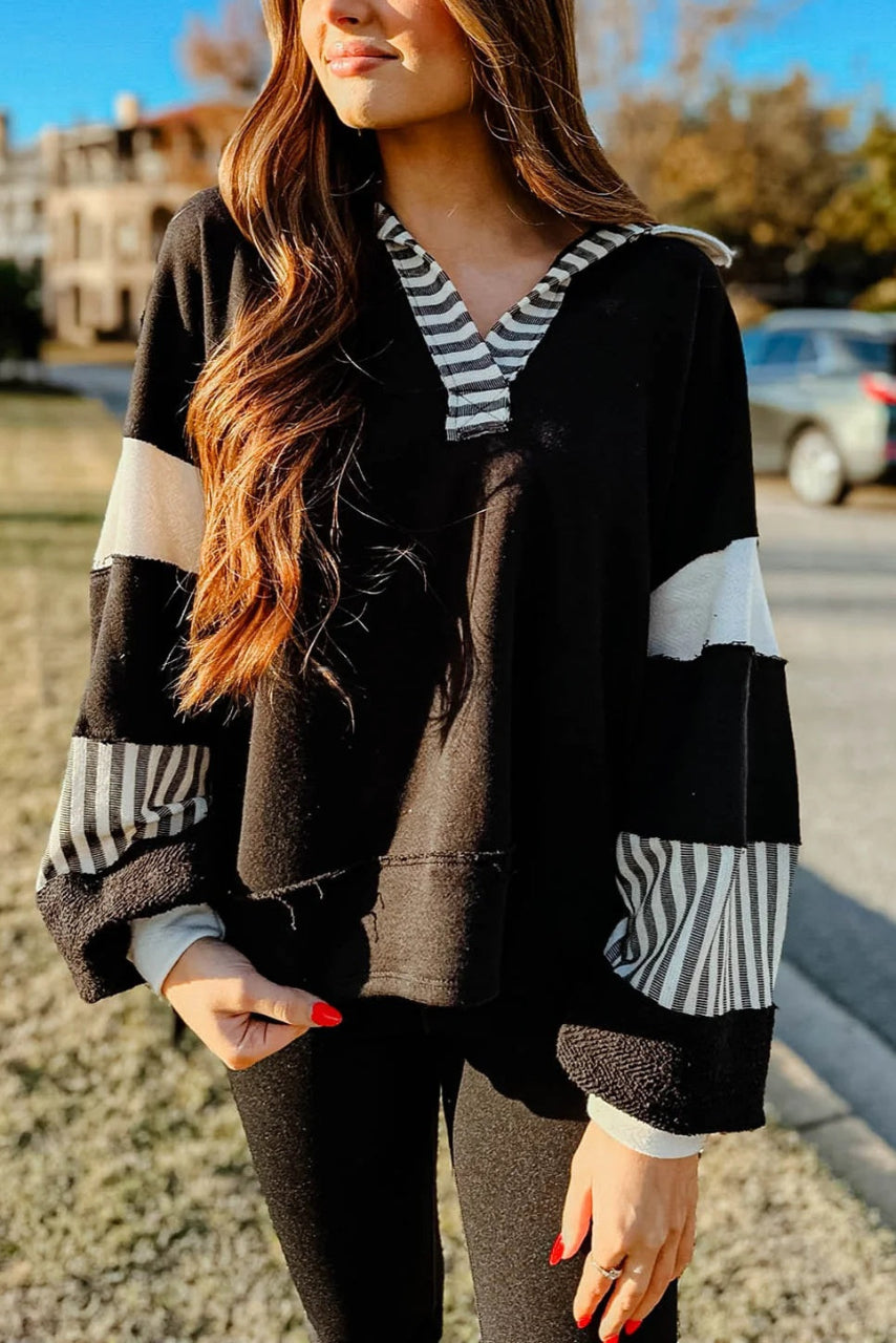 WAMAL™ - Lange sweatshirt met lange mouwen en oversized V-hals